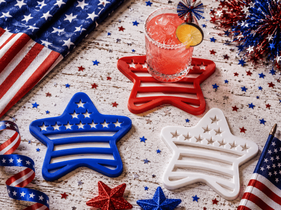 Download USA Stars and Stripes Coaster 3D Print - Stars and stripes Collection