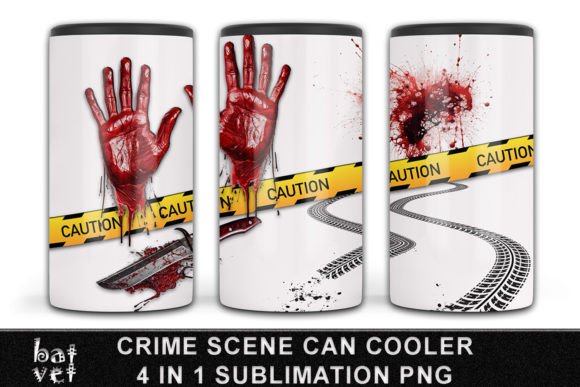 Download 4 in 1 Can Cooler Crime Scene Design PNG - 4 in 1 can cooler Collection
