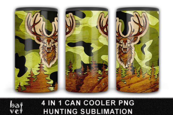 Download 4 in 1 Can Cooler Hunting Sublimation - 4 in 1 can cooler Collection
