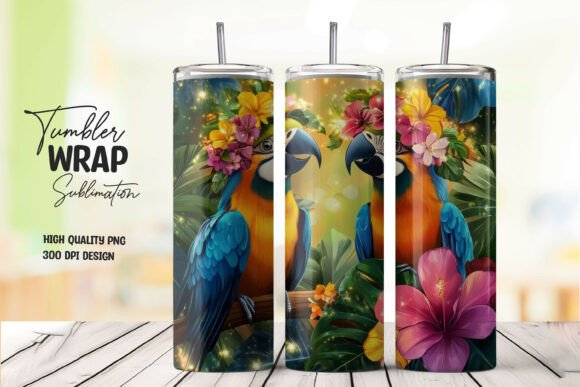 Download Macaw Tropical Bird Tumbler Wrap - Tropical bird tumbler Collection