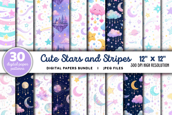 Download Cute Stars and Stripes Pattern Bundle - Stars and stripes Collection