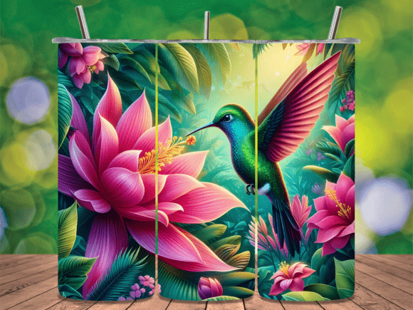 Download Tropical Green Bird Hibiscus Tumbler PNG - Premium Bundle